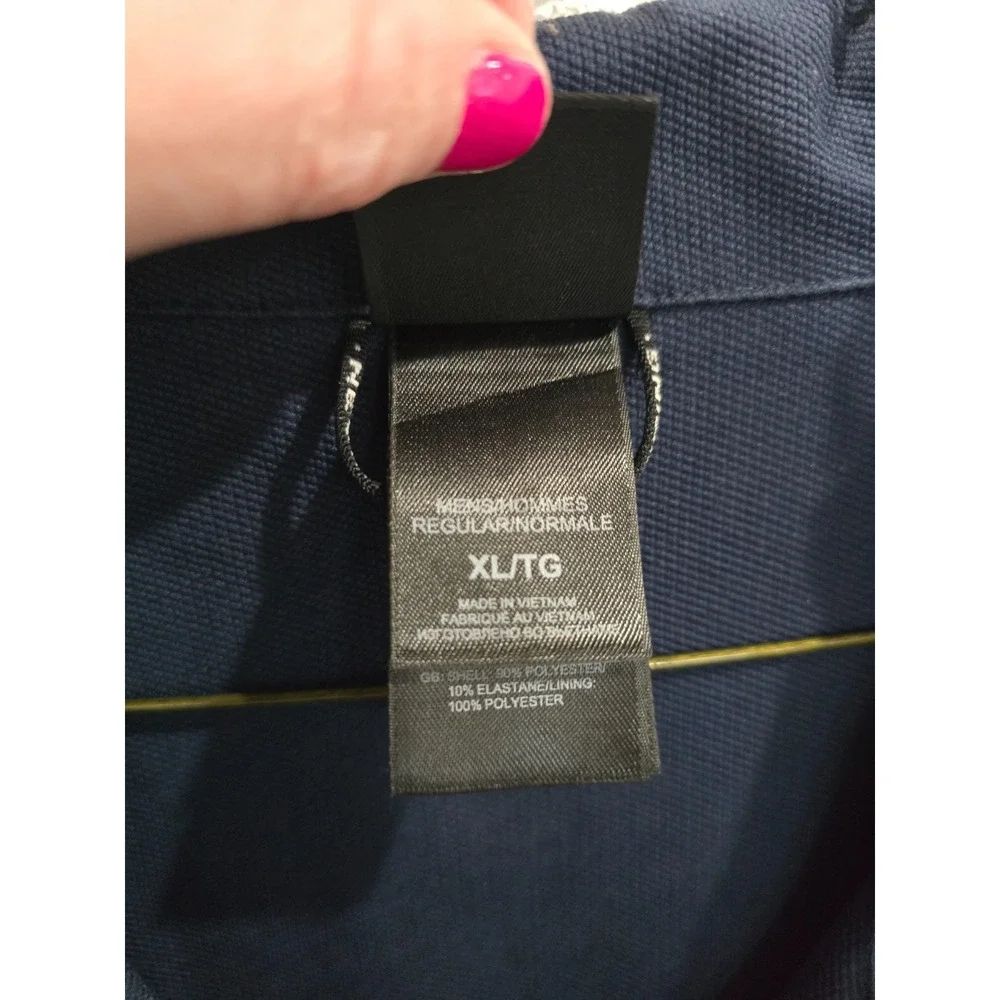 The North Face Apex‎ Men XL Full Zip Hooded Softshell Jacket Blue Drawstring Hem